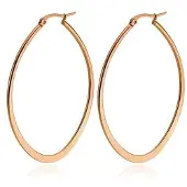 Cilla Jewels Ovale oorbellen Edelstaal Rose-30mm