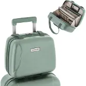 Carryon Skyhopper Beautycase 13 Ltr - Make-up Koffer - Luxe Toilettas - Met Cijferslot - Maat: 33,5 x 28 x 18 - Olijf