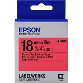 Epson LK-5RBP tape zwart op pastel rood 18mm (origineel)
