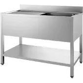CombiSteel Demontabele Spoeltafel Met Bodemschap - 120x70cm - Rechts 7452.0430 - Horeca & Professioneel