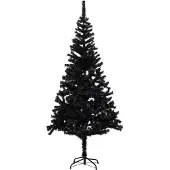 vidaXL Kunstkerstboom met standaard 180 cm PVC zwart
