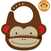 Skip Hop Zoo Fold & Go Siliconen Slabbetje - Monkey