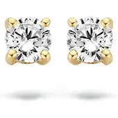 Blush Oorknopjes van 14 karaat geelgoud met zirkonia 7212YZI