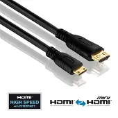 PureLink Pi1200-015 Câble Mini Hdmi High Speed Pureinstall, Prise Mâle Hdmi C Vers Prise Mâle Hdmi A, Longueur 1,5 M (Noir)