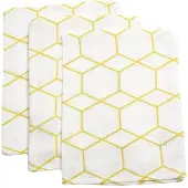 Briljant Baby hydrofiel washandje grid ochre - set van 3