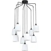 Eglo Zwarte Hanglamp Bernabetta Met Wit Glas