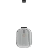 Eglo 39674 Bulciago Hanglamp Staal Zwart/Gestoomd Glas Zwart Transparant - 1 x E27