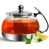 Deuba Theepot Glas 1,2L met RVS Filter