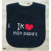 Funnies Zwarte slab met "Ik hou van mijn papa's"