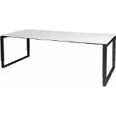 Schaffenburg Vergadertafel - Verstelbaar - 220x100 wit - zwart frame