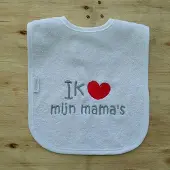 Funnies Witte slab met "Ik hou van mijn mama's"