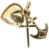 Christian Geel gouden geluk hoop en liefde hanger