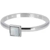Ixxxi Vulring White Shell Stone Square Zilver