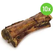 Beeztees Gedroogde Rundermergpijp 18-20 cm - hondensnack - 10 stuks