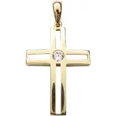 Christian Gouden kruis met solitaire zirkonia