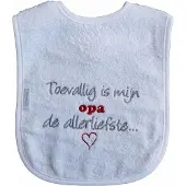 Funnies Witte slab met "Toevallig is mijn opa de allerliefste"