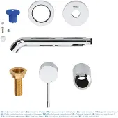 GROHE Essence New afbouwdeel voor 2-gats inbouw wandkraan M-size m. uitloop 18.3cm brushed hard graphite