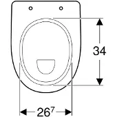 Geberit 300 Comfort closetpot-93 verhoogd +6cm - vlakspoel - 35.5x47cm PK - wit s8000600000g