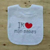 Funnies Witte slab met "Ik hou van mijn papa's"