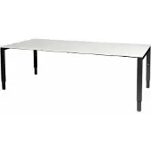 Schaffenburg Vergadertafel Domino - 200x100 wit - zwart frame