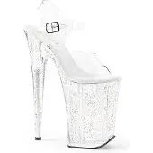 Pleaser - INFINITY908MG Sandaal met enkelband, Paaldans schoenen - Paaldans schoenen - 35 Shoes - Transparant