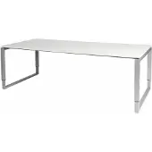 Schaffenburg Vergadertafel - Verstelbaar - 220x100 wit - alu frame