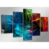 Karo-art Schilderij Abstract kleuren (200x100cm)