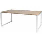 Schaffenburg Vergadertafel - Verstelbaar - 180x100 Havana Kersen - wit frame