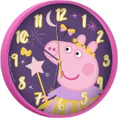 VProDeti wandklok Peppa Pig meisjes 25 cm roze/paars