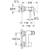 GROHE Eurocube douchekraan 15 cm Chroom