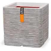 Capi Europe Bloempot Vierkant Rib NL 40x40x40 cm Ivoor van