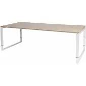 Schaffenburg Vergadertafel - Verstelbaar - 220x100 Havana Kersen - wit frame
