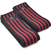 Matchu Sports Knee wraps - Zwart/rood - Elastisch textiel