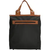 Run Away Stevige Boodschappentas met Leren Handvatten Zwart