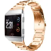 Shop4 - Fitbit Ionic Bandje - Roestvrijstaal Rosé goud