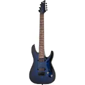 Schecter Omen Elite-7 See-Thru Blue Burst elektrische gitaar