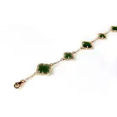 Sophie model 5 fiori armband in zilver roze verguld donkergroen