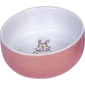 Nobby keramische eetbak konijn roze/wit