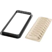 Silikomart KIT TARTE NOUVELLE VAGUE - SET RECTANGULAR RING + SILICONE MAT DECO