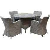 AVH-Collectie Bilbao Riccione dining tuinset 110 cm rond 5-delig grijs