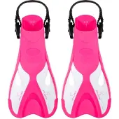 Atlantis Dolphin - Flippers - Zwemvliezen - Verstelbare Hielstrap - Voor Zwemmen & Snorkelen - Volwassenen - Roze/Wit - 36-41