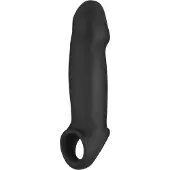 Shots No.17 Penis Sleeve met Testikel Bevestiging voor Optimale Stimulatie en Verlenging - Zwart
