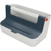 Leitz Cosy Draagbare Opbergdoos Met Vakjes - Opbergbox Met Deksel - Ideaal voor Thuiskantoor/Thuiswerken - Fluweel Grijs