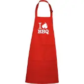 Kariban mijncadeautje - luxe keukenschort - I love BBQ - rood
