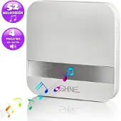 Shine Gong Video deurbel - Chime t.b.v. Maxi, Gologi, Aye Cam, Winnes, Zedar, Life Deco | Ontvanger met 52 Melodieën - Wit
