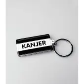 Paper Dreams Sleutelhanger Kanjer 13,5 X 4,5 Cm Staal Zwart/wit