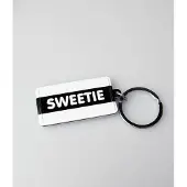 Paper Dreams Sleutelhanger Sweetie 13,5 X 4,5 Cm Staal Zwart/wit
