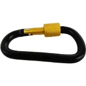ABC-led Karabijnhaak / sleutelhanger - Zwart/Goud