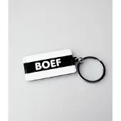 Paper Dreams Sleutelhanger Boef 13,5 X 4,5 Cm Staal Zwart/wit