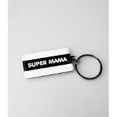 Paper Dreams Sleutelhanger Super Mama 13,5 X 4,5 Cm Zwart/wit